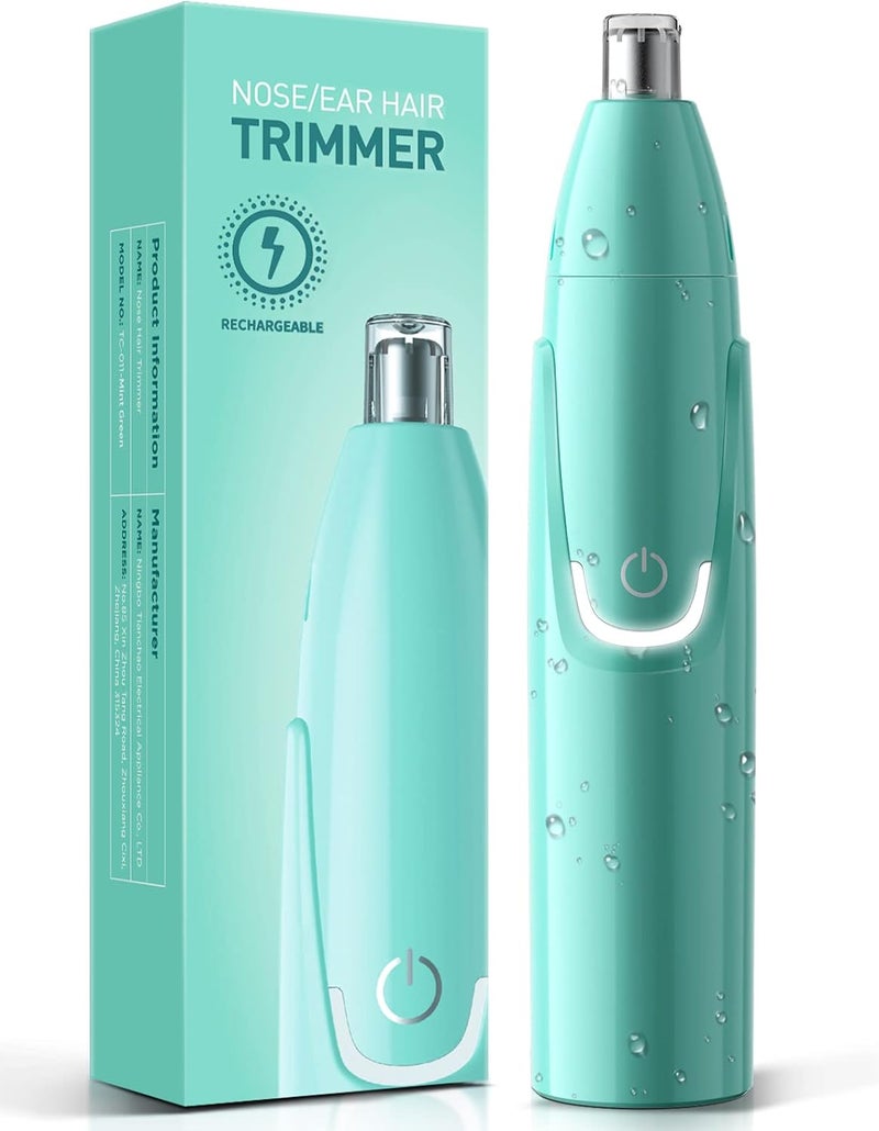 ZORAMI Rechargeable Ear and Nose Hair Trimmer - 2025 Professional Painless Eyebrow & Facial Hair Trimmer for Men Women, Powerful Motor and Dual-Edge Blades for Smoother Cutting Mint Green - Image 1